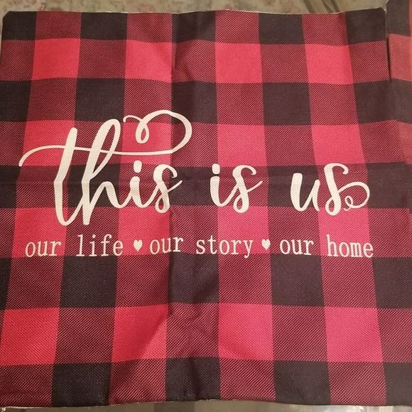 Buffalo Plaid Christmas Pillow Covers Set of 2 "This is Us" & "Merry & Bright" - Picture 2 of 11
